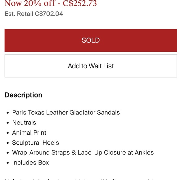 Paris Texas leather animal print gladiator sandals - Picture 6 of 8